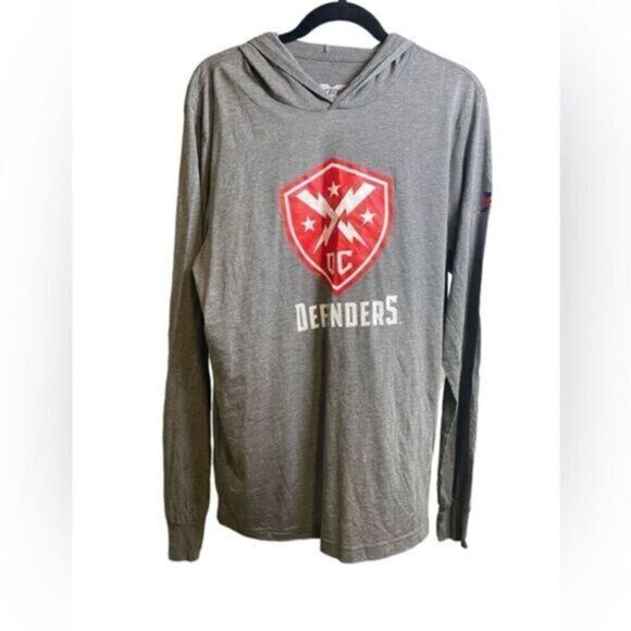 NEW XFL Washington DC Defenders XFL Football Gray Lightweight Hoodie - Size L - Picture 1 of 6